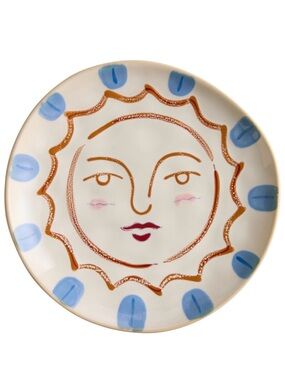 4 Hand Painted Artful Mystic Sun ☀️ Small Bites Appetizer Plates